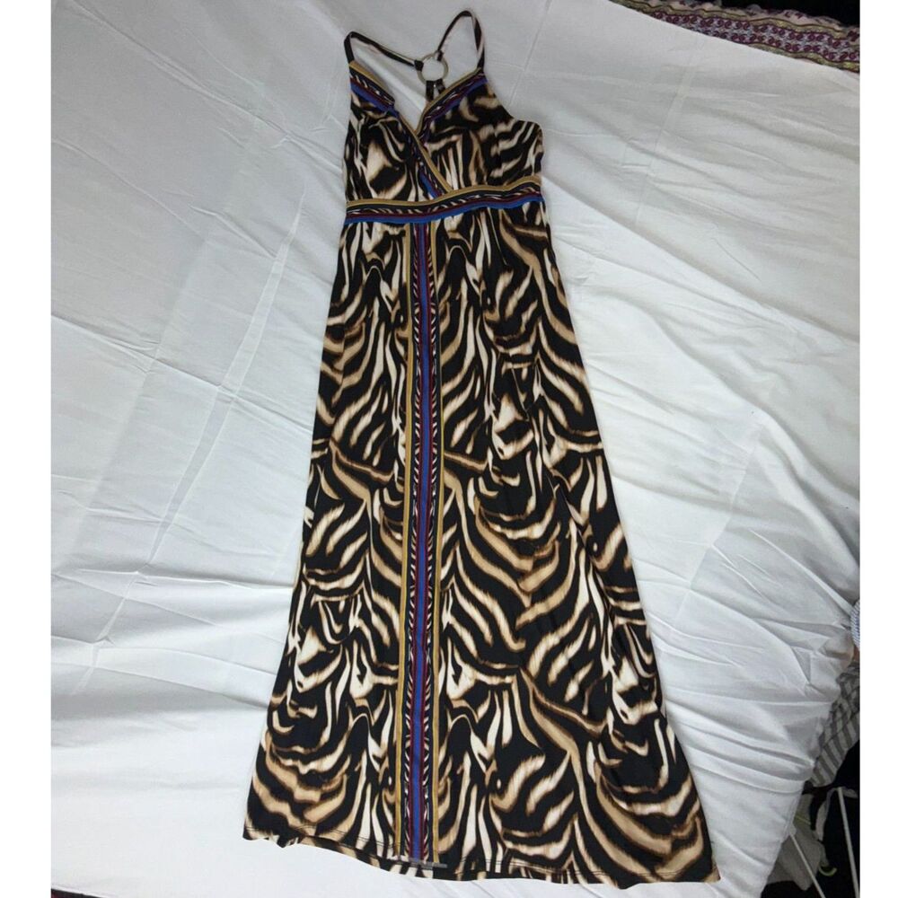 INC International Concepts Halter O-Ring Animal Print Maxi Dress